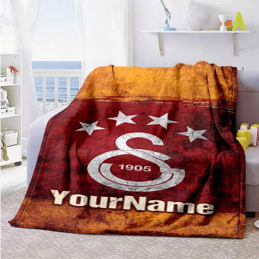 Galatasaray 103 Customize Your Name Blanket Lightweight Customizable Blanket Ultra-Soft Suitable for Sofa Chair Home Decor Livingroom