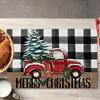 Weihnachts-Platzsets Baum-Muster Tischsets Hitzebeständige Leinen-Platzsets für Esszimmer- und Küchendekor für Festtagsmahlzeiten, Zusammenkünfte, Partytisch