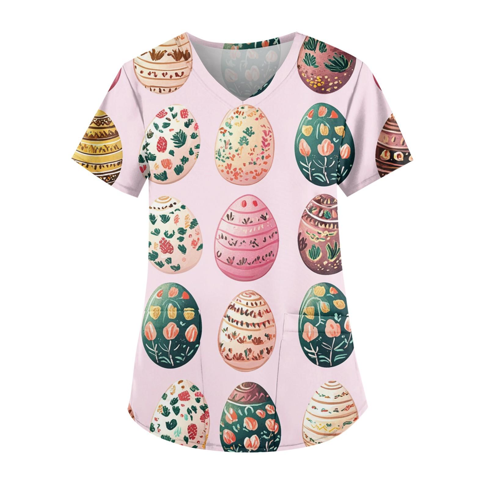 

Женские модные повседневные топы с v-образным вырезом и защитная спецодежда с принтом XL розовый