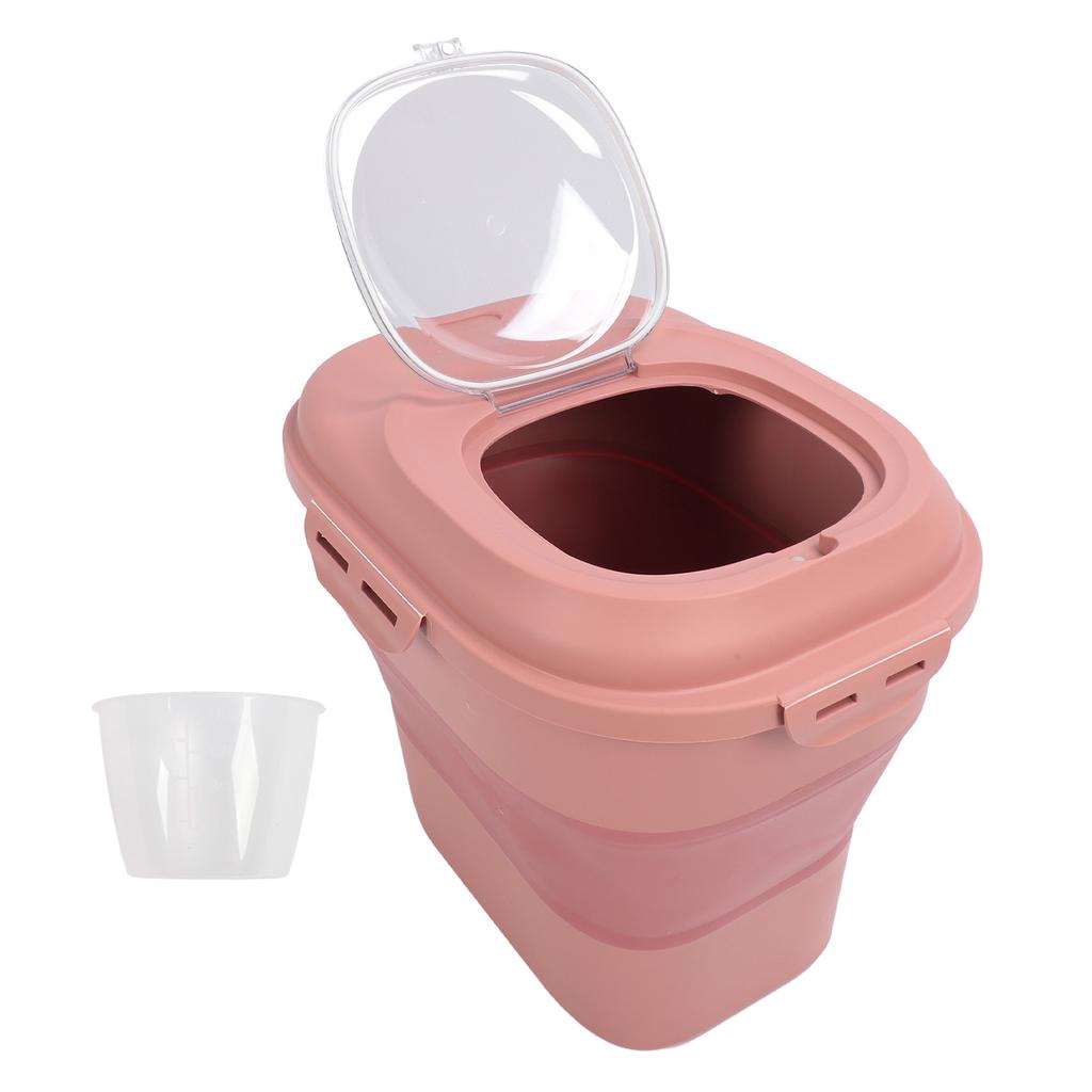 Recipient pliabil pentru hrană de câini cu capac etanș, recipient mare pentru hrană uscată pentru animale de companie pentru câine pisică cereale orez