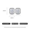 925 Sterling Silver Ice Flower Cut Rectangular Stud Earrings High Carbon Diamond Earrings Birthday Anniversary Party Gift