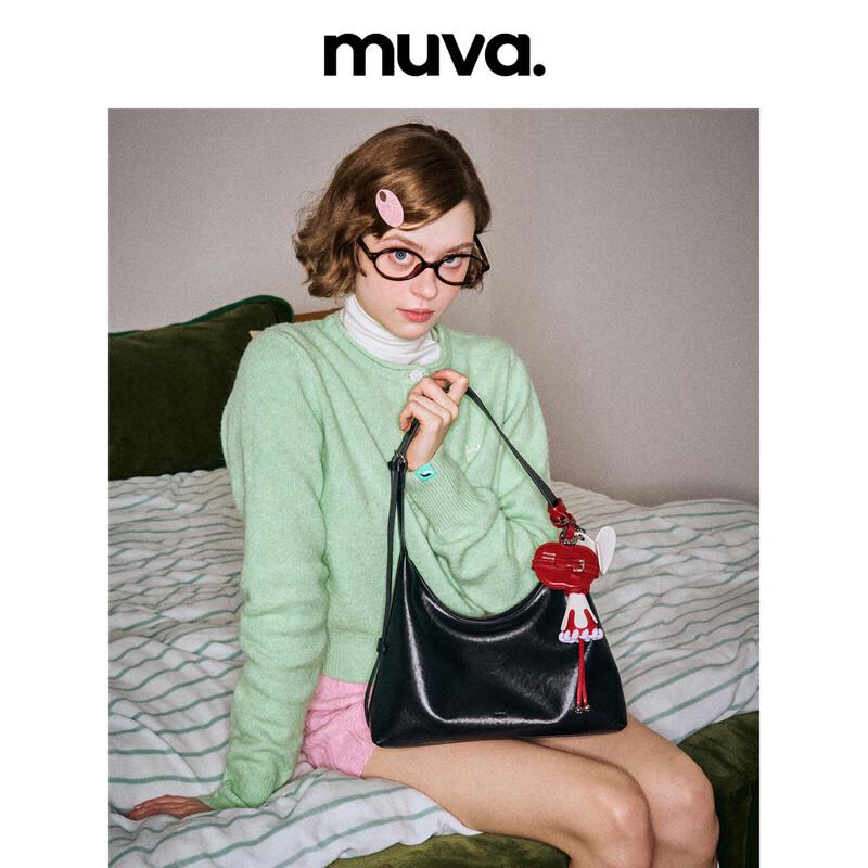MUVA Кожаная сумка-хобо на плечо, первый слой
