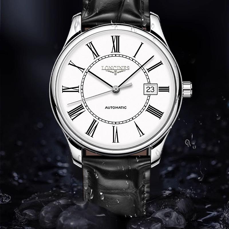 Ceas Automat Non-Mecanic Qinlang pentru Bărbați cu Cifre Romane Clasice