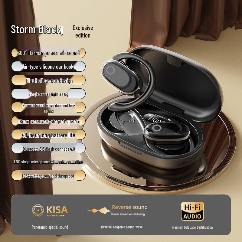 Versatile Bluetooth Earbuds with Adjustable Ear Hooks & HD Sound for Outdoor Sports