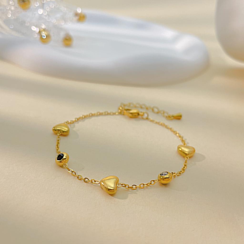 Simple And Versatile Titanium Steel Peach Heart Jewelry Fashion Niche Light Luxury Stainless Steel Love Bracelet Women