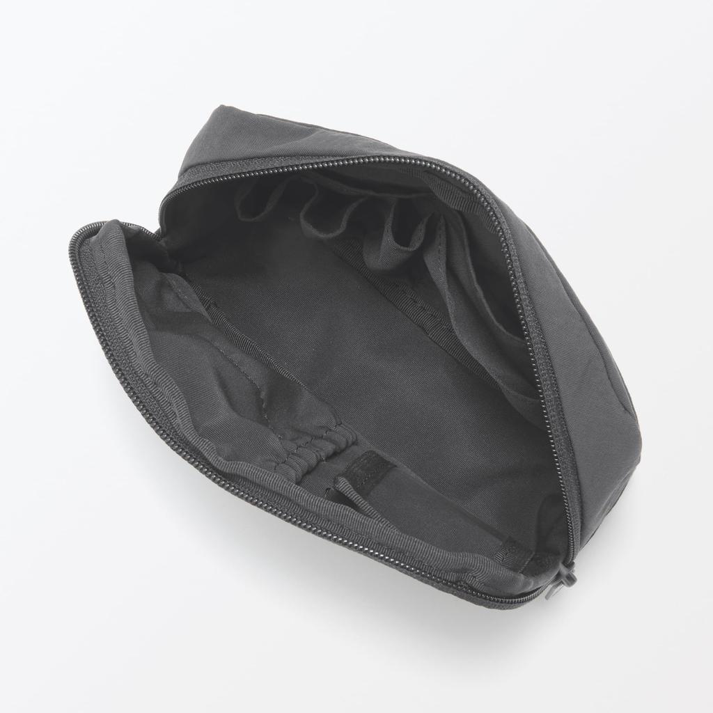 Wrinkle Nylon Pouch with Wide Opening Dark Size L 18 x x 7 84473937 - Gray, (Approx. 11.5 cm)