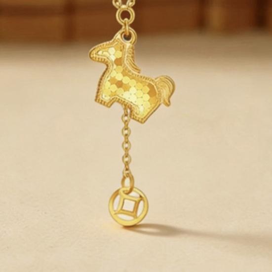 Horse Pendant Necklace Zodiac Animal Cute Horse Charm Necklace Women Chinese New Year Jewelry Birthday Gift for Daughter Her