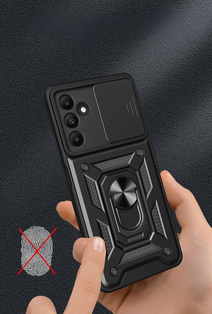 Armored Case for Samsung Galaxy M15 5G, CamShield Slide, Black