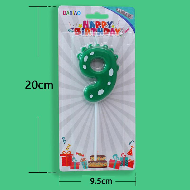 1PC Dinosaur Digital Candles Cake Decorations 0-9 Year Old Happy Birthday Cake Candle Colorful Digital Candle Party Supplies