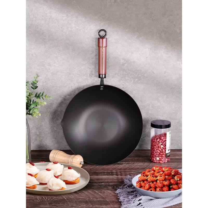 COOKER KING 30cm Wrought Iron Non-Coated Wok