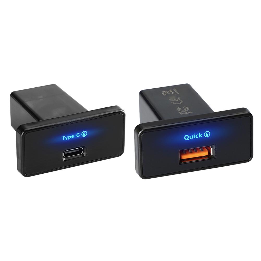 18W/30W Car Charger 12V-24V PD Type C/USB RV USB Outlet Adapter Fast Charging Power Outlet for Marine Boat ATV Camping Truck