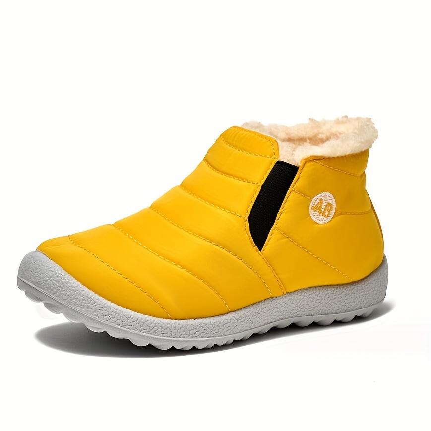 New Winter Warm Snow Boots for Boys & Girls - Thick Insulated Slip-On Round Toe with Fleece Lining, Soft Fabric Upper & Rubber Sole, Winter Boots