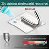 Strong Adhesive Stainless Steel Wall Hook for Kitchen, Clothes, and Hats - No Drill Required