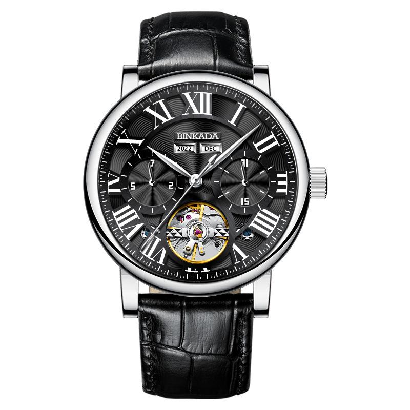 

BINKADA Men s Fashion Hollow Mechanical Luminous Waterproof Watch чёрный