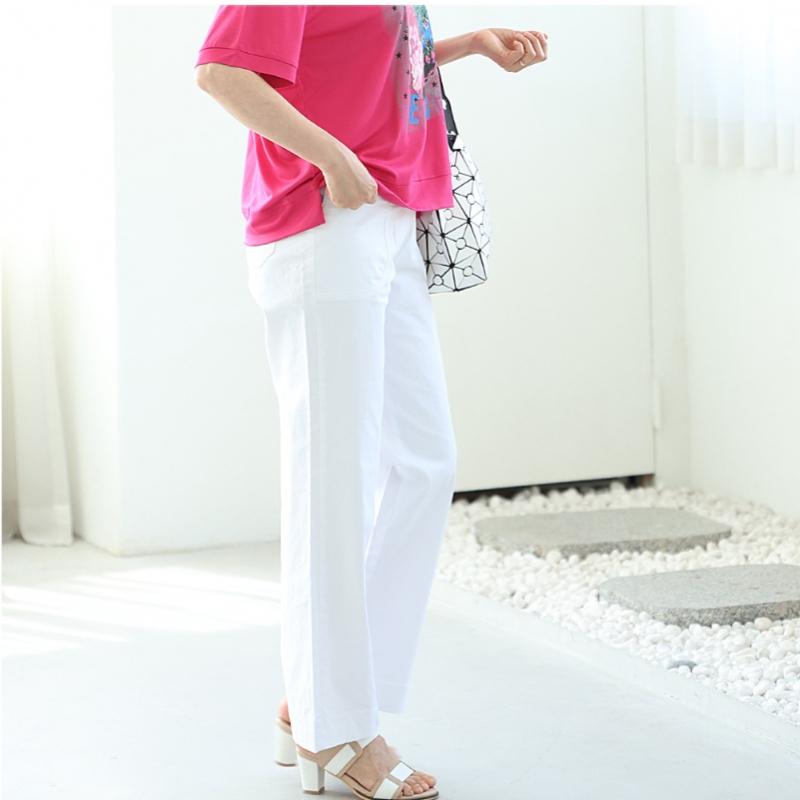 Shiz Madam Semi Wide Straight Cotton Pants P92079