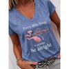 Women's V-neck short-sleeved T-shirt casual fashion
