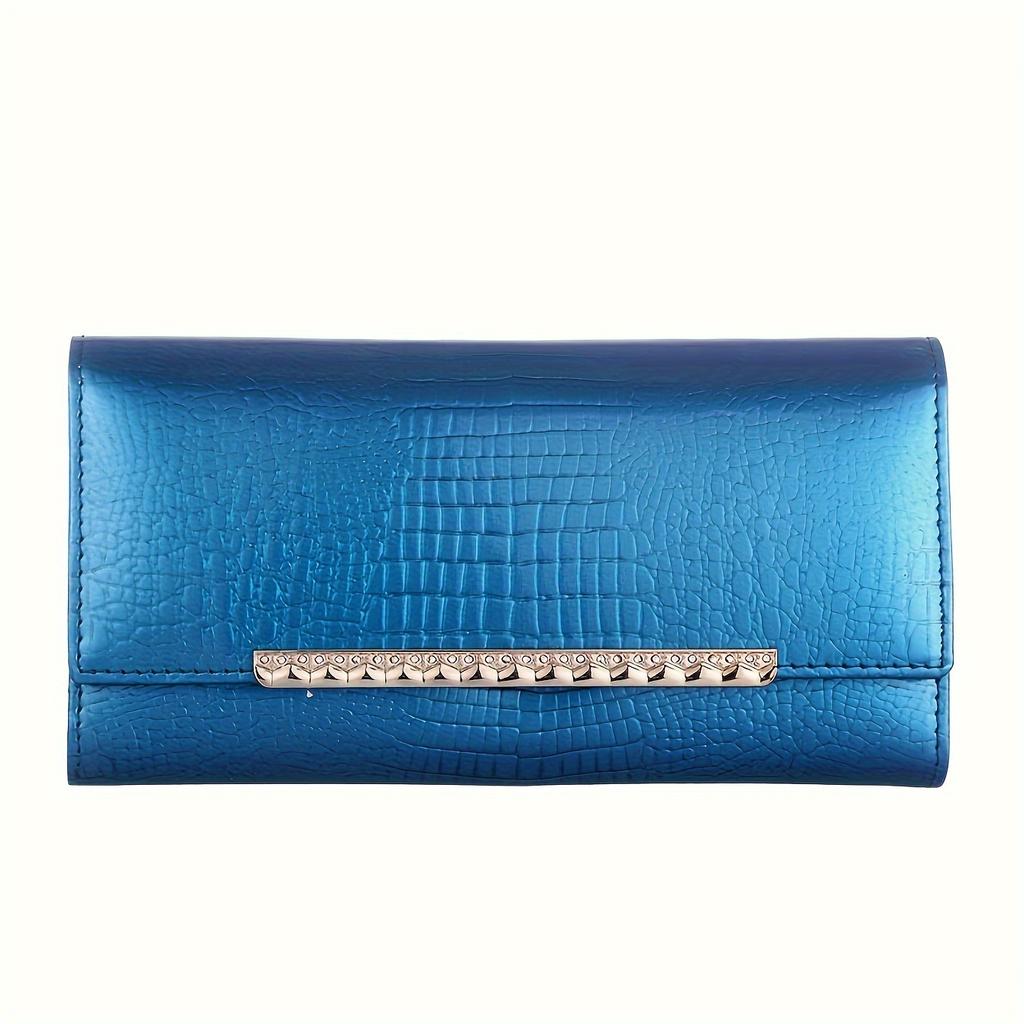 Fashion Women Long Wallet Faux Leather Solid Color Multi-card Slots Card Holder Purse