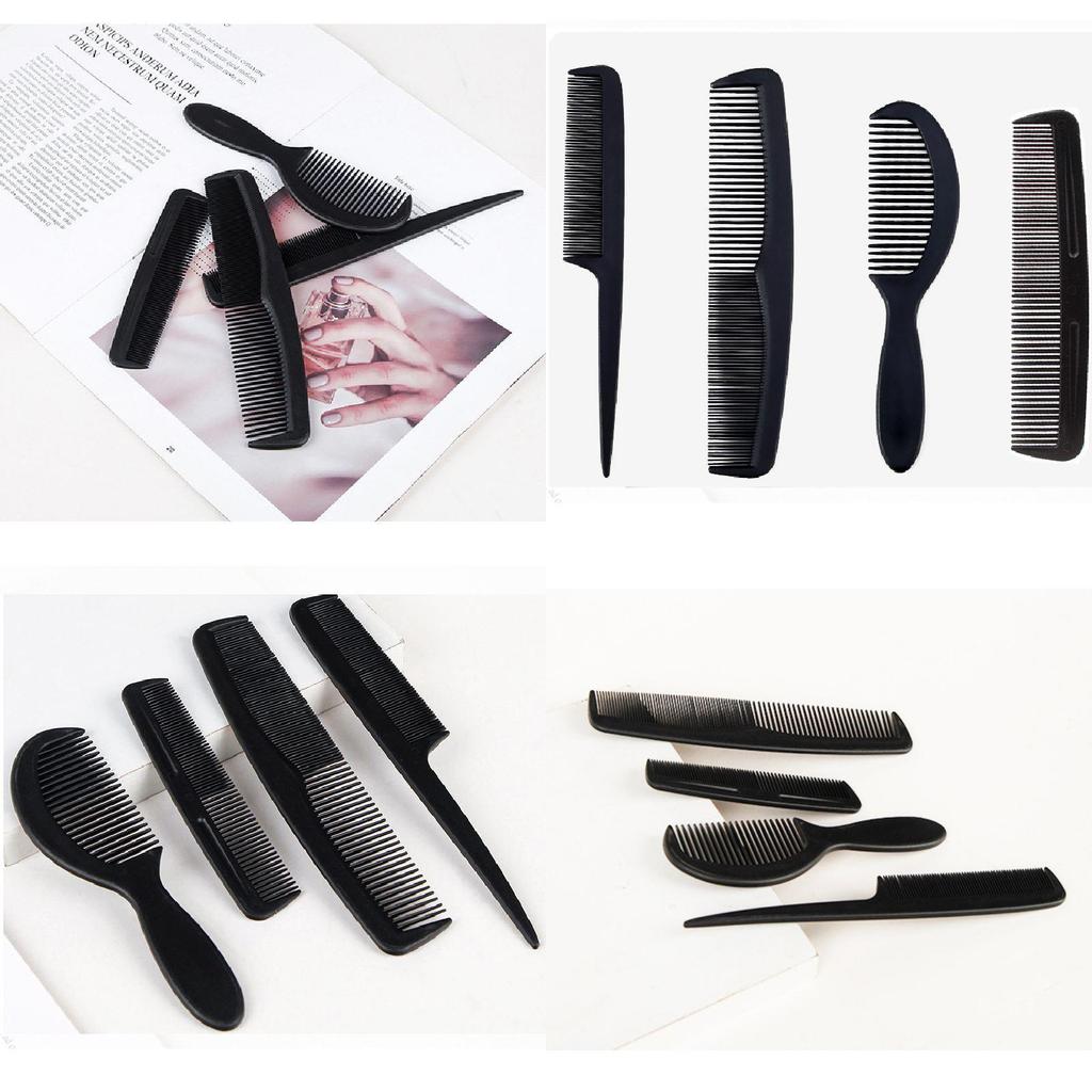 Premium Black Hair Styling Comb Set 4 Pieces Plastic Hair Comb Professional Quality