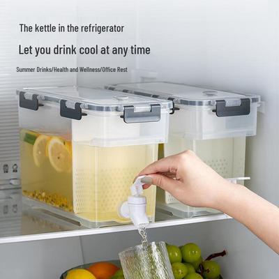 Chilled Water Pitcher with Tap: Fridge-Compatible, Sealed & Thickened for Summer, Large Capacity for Fruit Tea