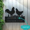 Precision Crafted Custom Metal Sign Farmhouse Rustic Decor Home Garden Rooster Hen Silhouette Personalized