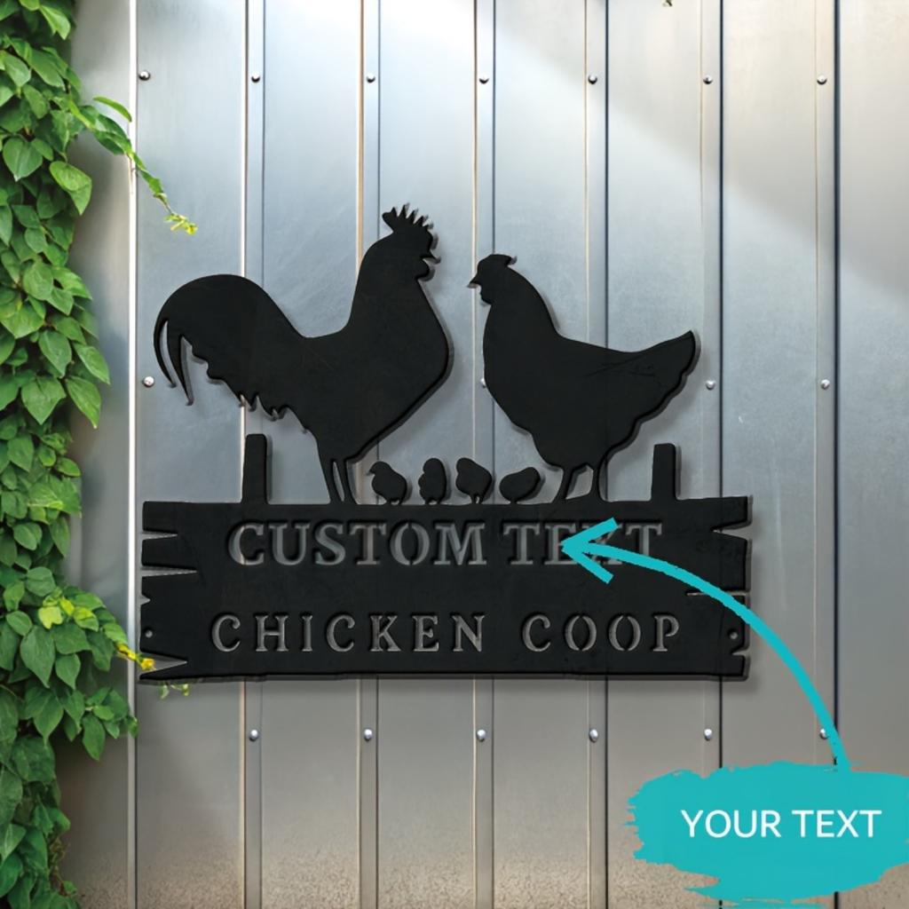 Precision Crafted Custom Metal Sign Farmhouse Rustic Decor Home Garden Rooster Hen Silhouette Personalized