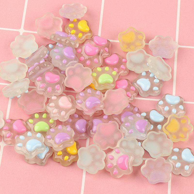Luce Notturna Cartone Animato Carta Zampa di Gatto Amore Fai da Te Gel Crema Cover per Telefono Accessori per Capelli Toppa