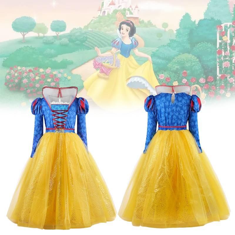 Cosplay Schneewittchen Kinder Prinzessinnenkleid Tüll-Details Puffärmel Partys
