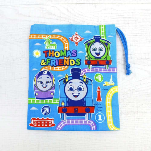 OSK Thomas the Tank Engine Lunch Bag, CP-1 Blue, Made in Japan, 15.5 x 19cm, Bottom: 15.5 x 8cm