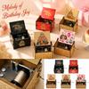 Wooden Hand Crank Music Box with Happy Birthday - Vintage Carved Music Box for Birthday Gift Decor