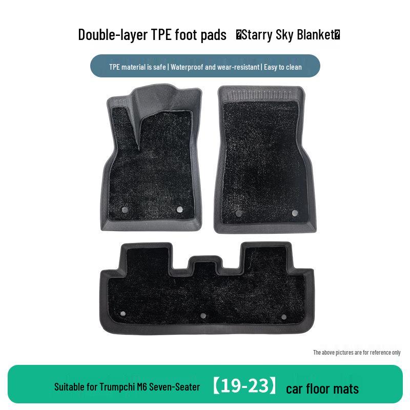 Durable TPE Floor Mats for GAC Trumpchi M6 7-Seater (2019-2023) - New Style