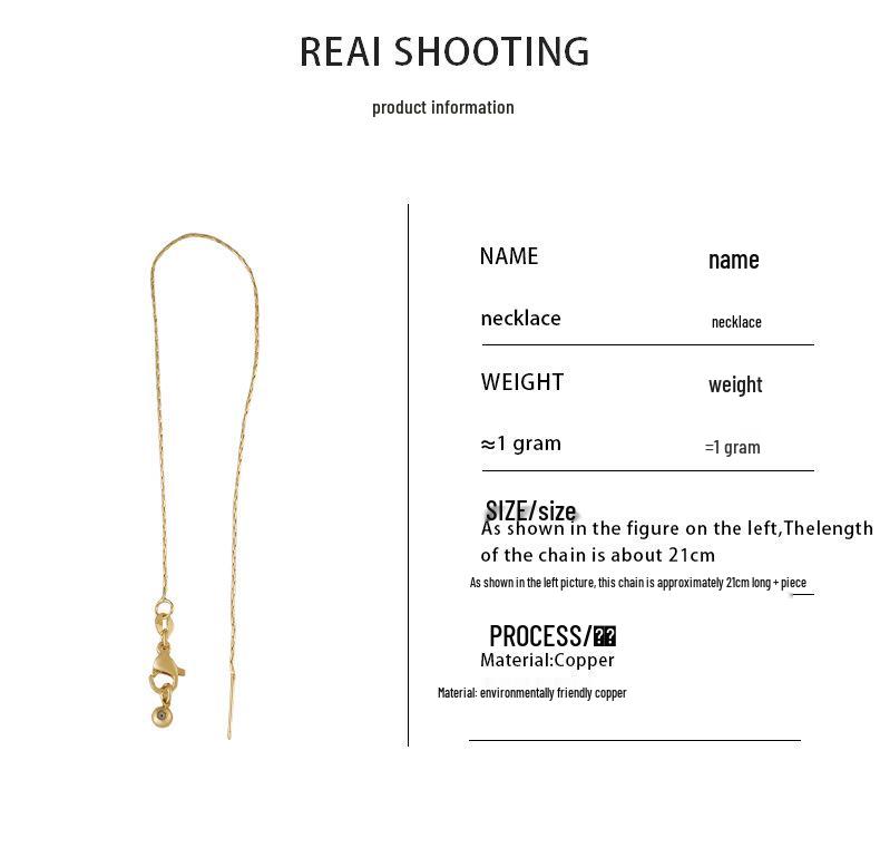 Yaoquan Gold-Plated Non-Fading Versatile Sesame Bracelet with Adjustable Clavicle Chain