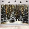 Christmas Trees Winter Snowfield Decoration Background Winter Photography Backdrop Decorations For Photo Studio Photo Booth Christams Party