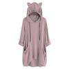 Women's Fashionable Solid Color Long Sleeved Pocket Long Loose Pullover Top