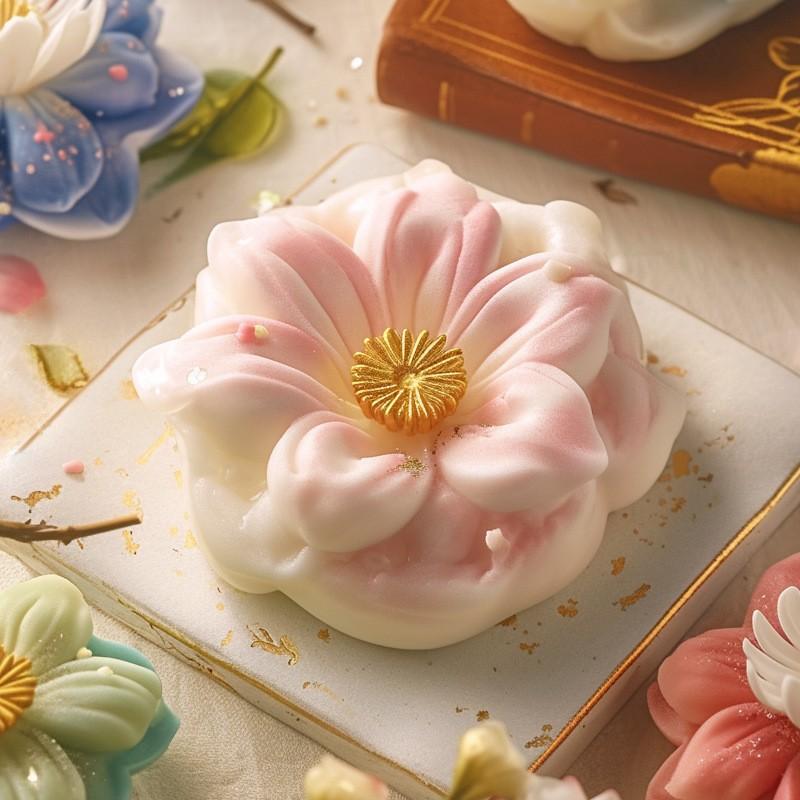 Kirschblütenform Silikonform für Mochi Mondkuchen und Asiatische Desserts Lebensmittelecht Backwerkzeuge DIY Küchenutensilien