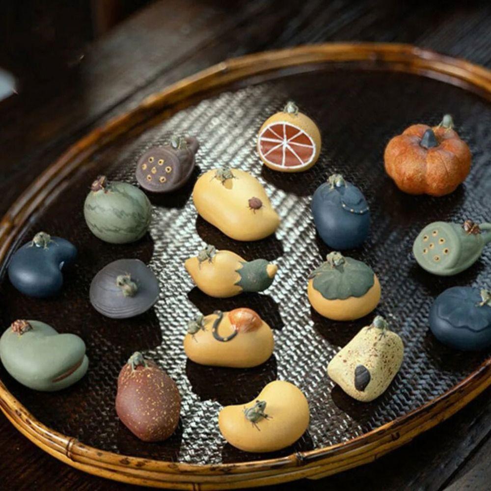 

Творческий чайный сервиз, украшение, фиолетовая глиняная скульптура, фигурка для чая, украшения, украшения