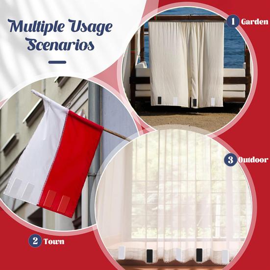 1 Pair Magnetic Flag Weight Silicone Covered Curtain Weight Heavy Duty Outdoor Garden Drapery American Flag Bottom Anti-Tangle Weight