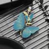 Elegant Butterfly Pearl Brooch: Chinese Style, Purple & Blue, High-End Fashion Accessory for Women