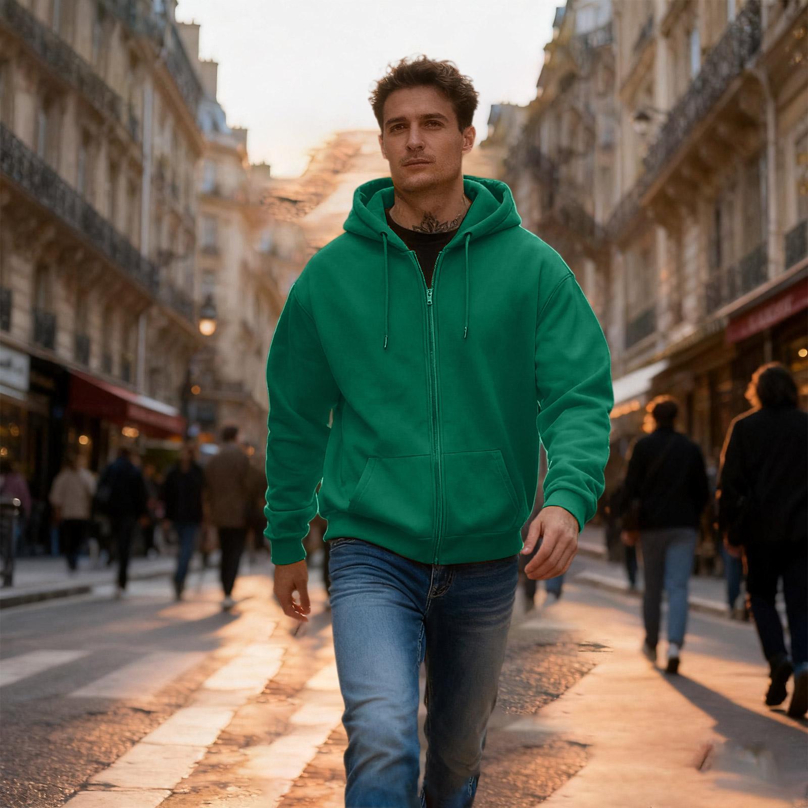 Heima A Heren Casual Sport Losse Hoodie met Volledige Rits M