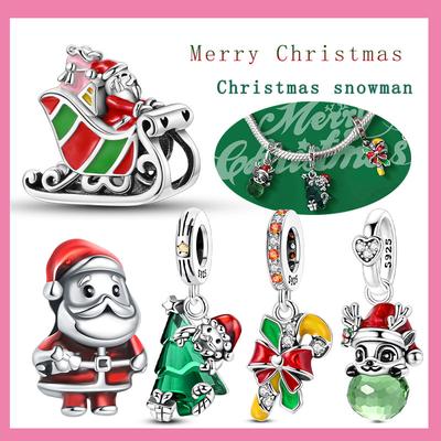 Copper Snowflake Christmas Tree Ski Boots Elegant Beads Charms Bracelet Fine Diy Jewellery Making Women'S Present