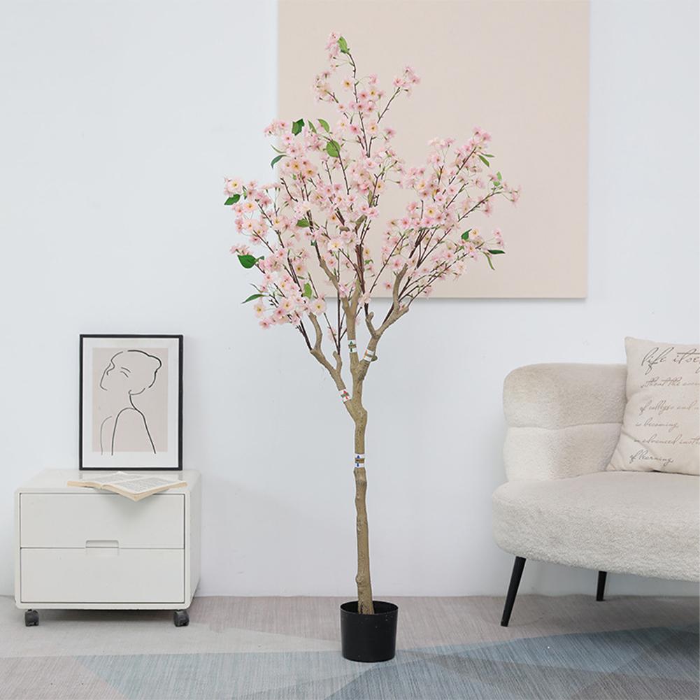 Tall Artificial Cherry Blossom Tree Lifelike Flowers Replica Artificial Plant Fake Cherry