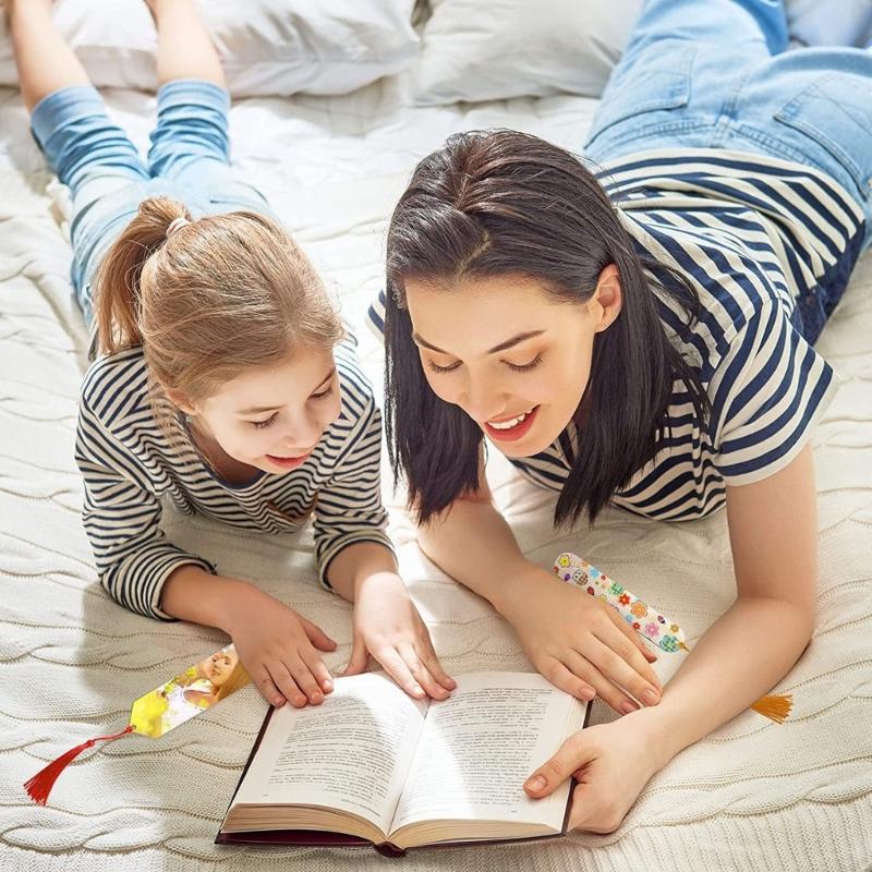 10Pcs Unfinished Acrylic Bookmarks with Tassels Bookmarks Paintable Page Marker for Adult Kid Painting Art Craft Project