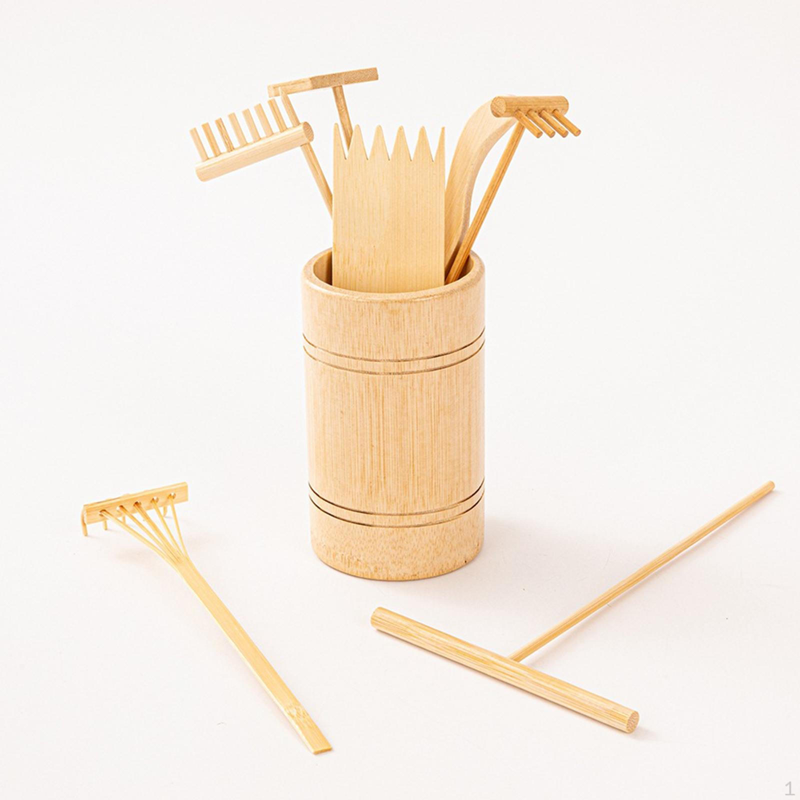 

8 шт. Мини-песочные грабли, поднос, аксессуар, портативное уникальное украшение, маленький стол, настольный сад