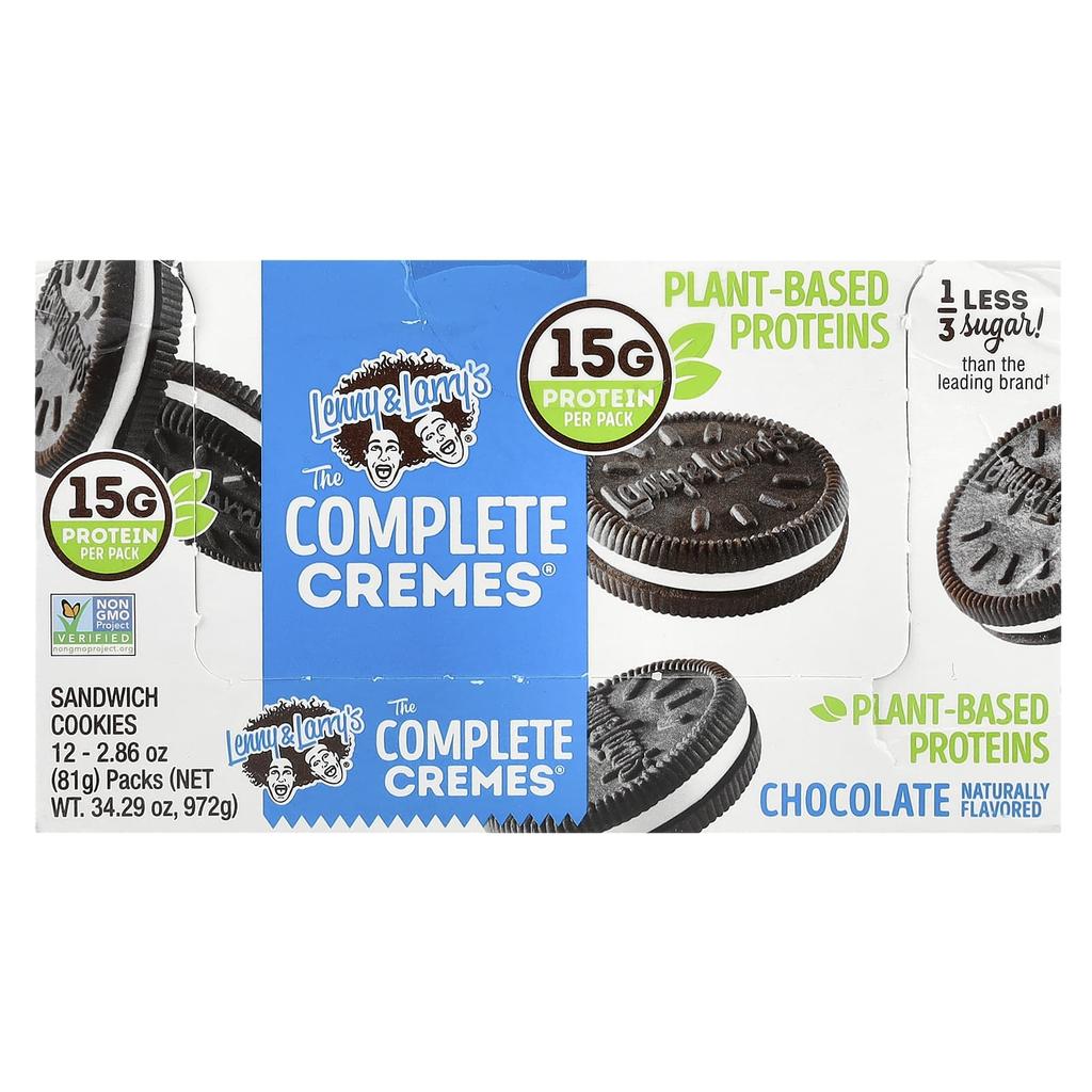Lenny & Larry'S, The Complete Cremes®, Sandwich Cookies, Chocolate, 12 Pack, 81G (2.86Oz) Each