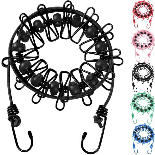 

fogman Extendable Clothesline Hanging Chain for Indoor, Outdoor, and Camping Use (Black)