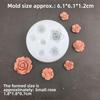 6-in-1 Rose with Leaves Mold: For Plaster, Resin, Mousse, and Aromatherapy