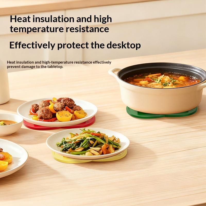 Soft Silicone Pot Lid Drain Mat Multifunctional Heat Insulation Non-slip Mat Placemats Bathroom Kitchen Accessories