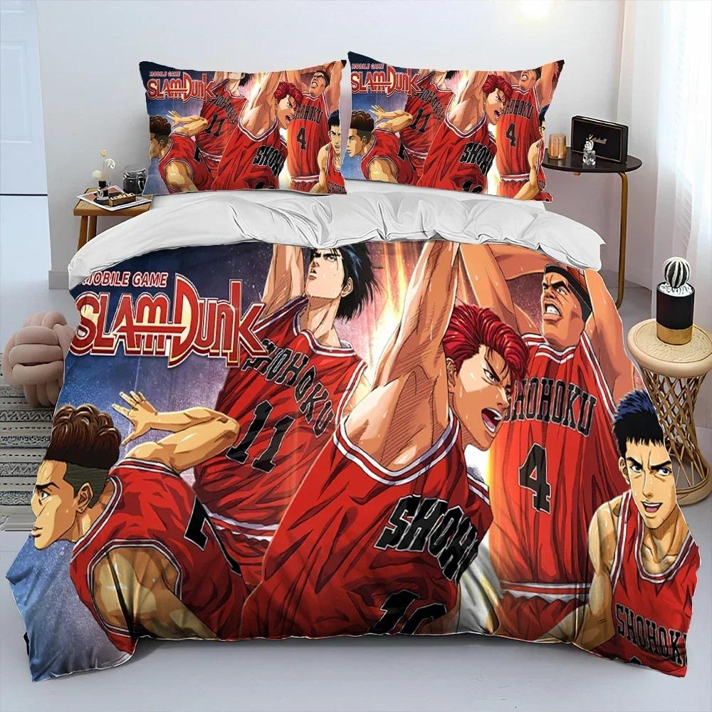 Slam Dunk Japan Anime Cartoon Comforter Bedding SetDuvet Cover Bed Set Quilt Cover PillowcaseKing Queen Size Bedding Set Kids