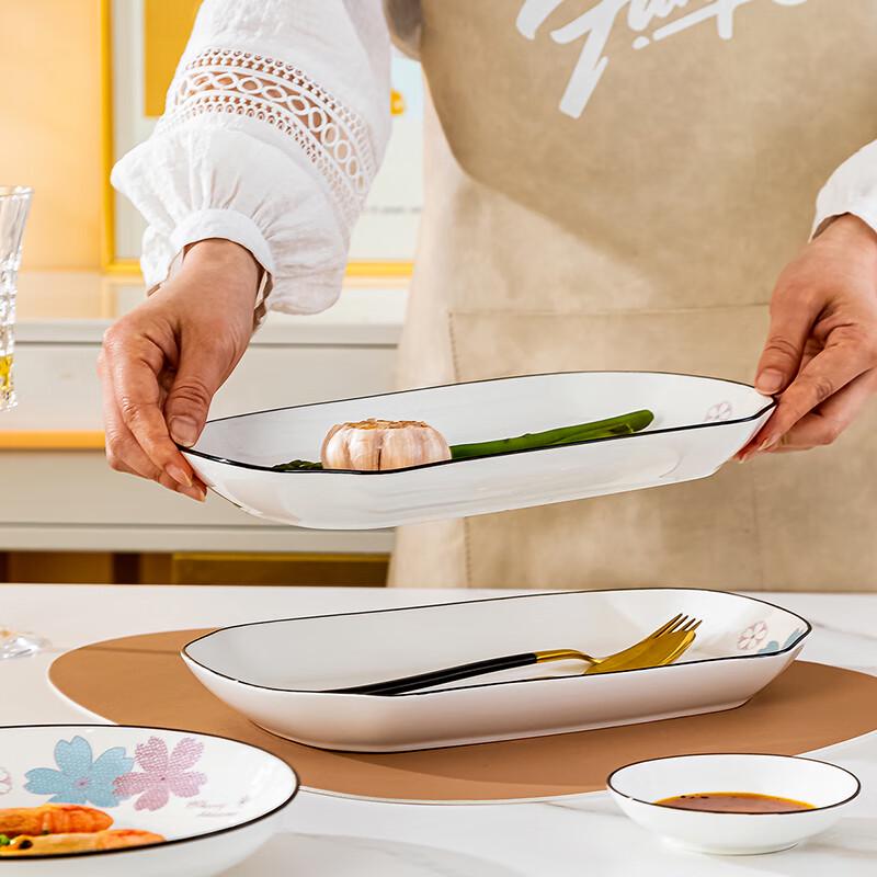 Jingdezhen Europäischer Stil Florales Keramik Fischplatten-Set