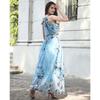 Blommönster Halter Chiffong Lång Klänning Dam Klänningar Sexig Casual Beach Dress