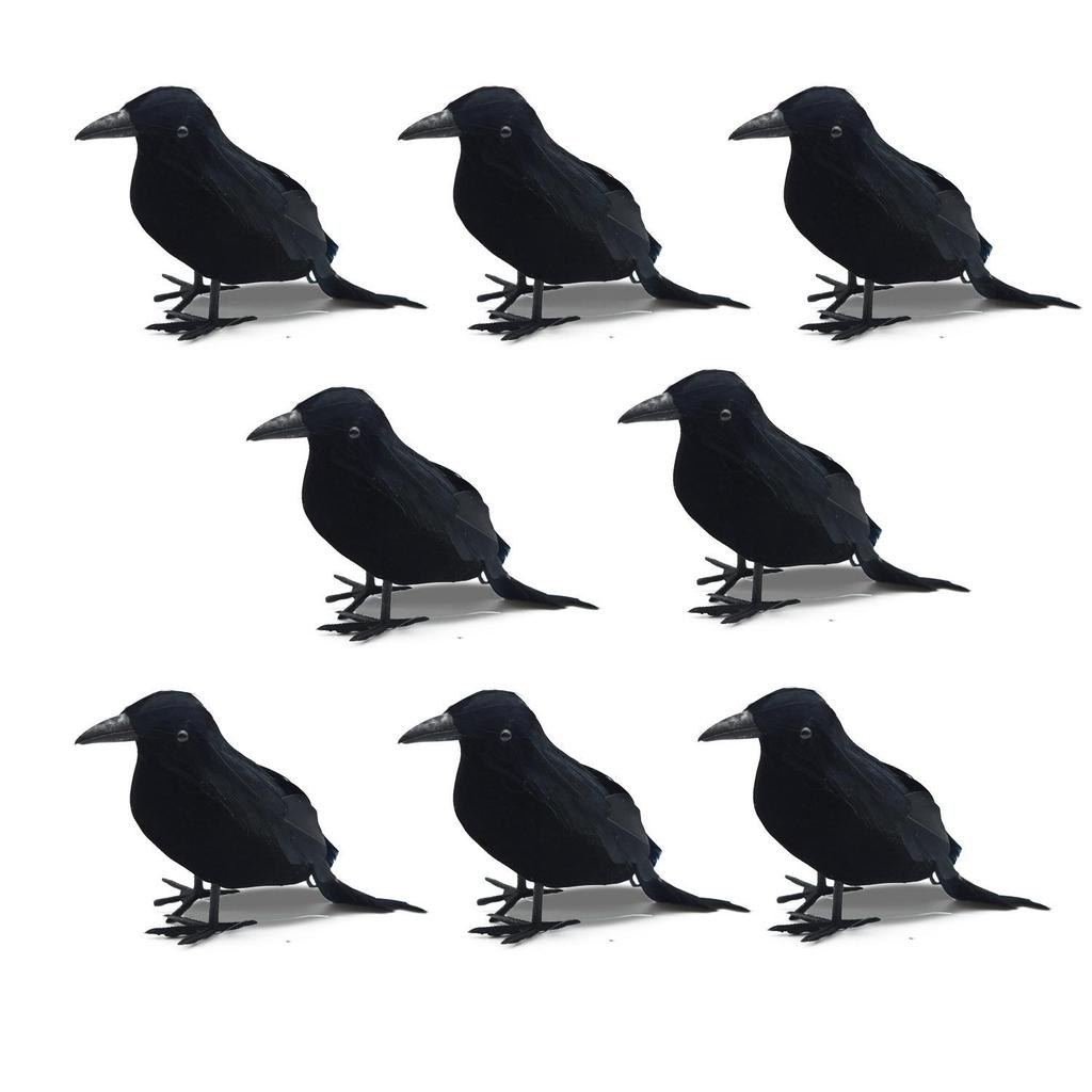 Halloween Flocked Black Crow Ornament - Party Decoration Prop Shirt
